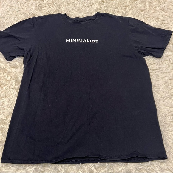 Minimalist Unisex Goody Two Sleeves Bleck T-Shirt Sz L Stretch Crew Neck likenew - Picture 1 of 5